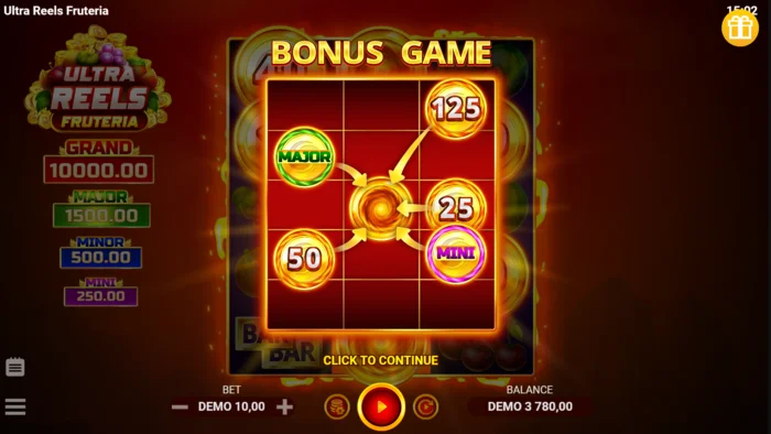 Ultra Reels Fruteria - εκκίνηση του δωματίου Hold and Win
